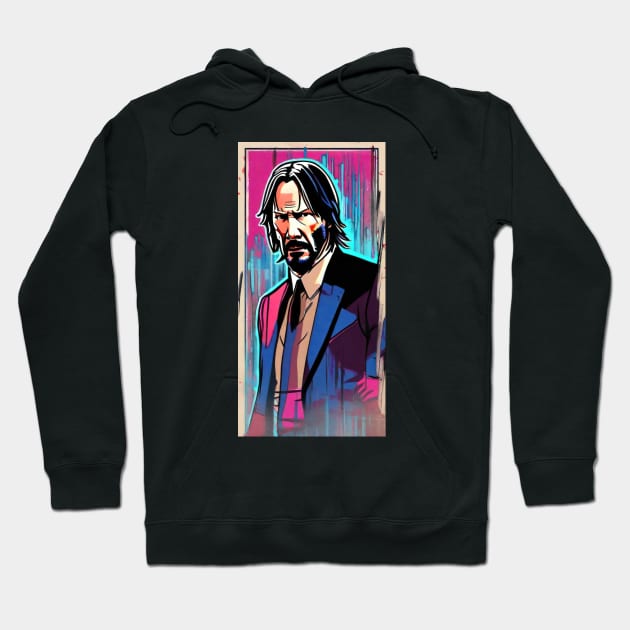 John Wick Comic book style_003 Hoodie by Buff Geeks Art